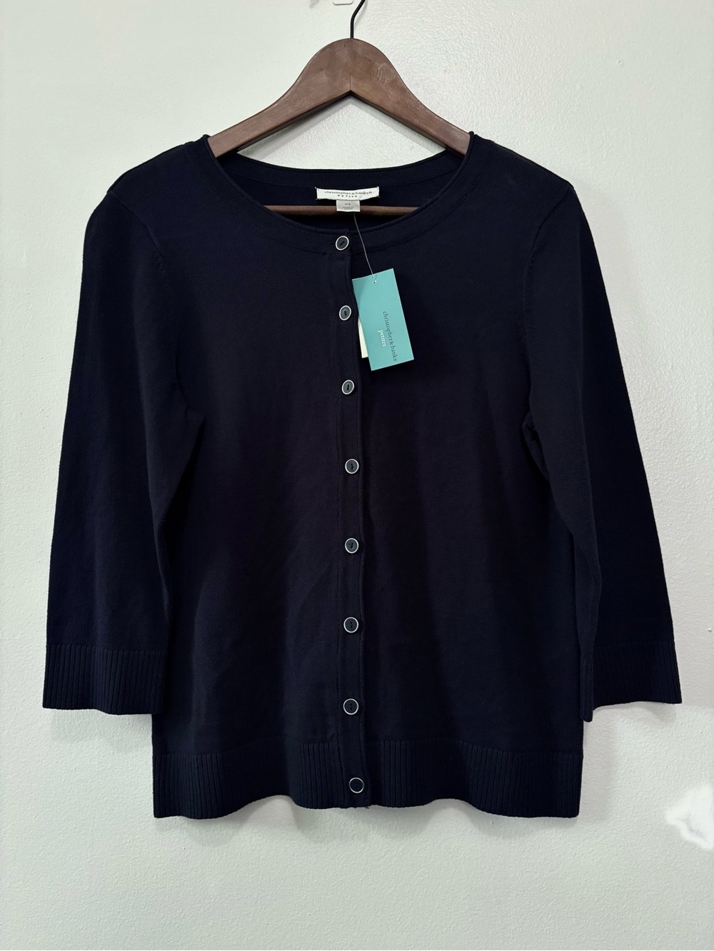 Women’s Navy Blue Button-Front Cardigan Sweater